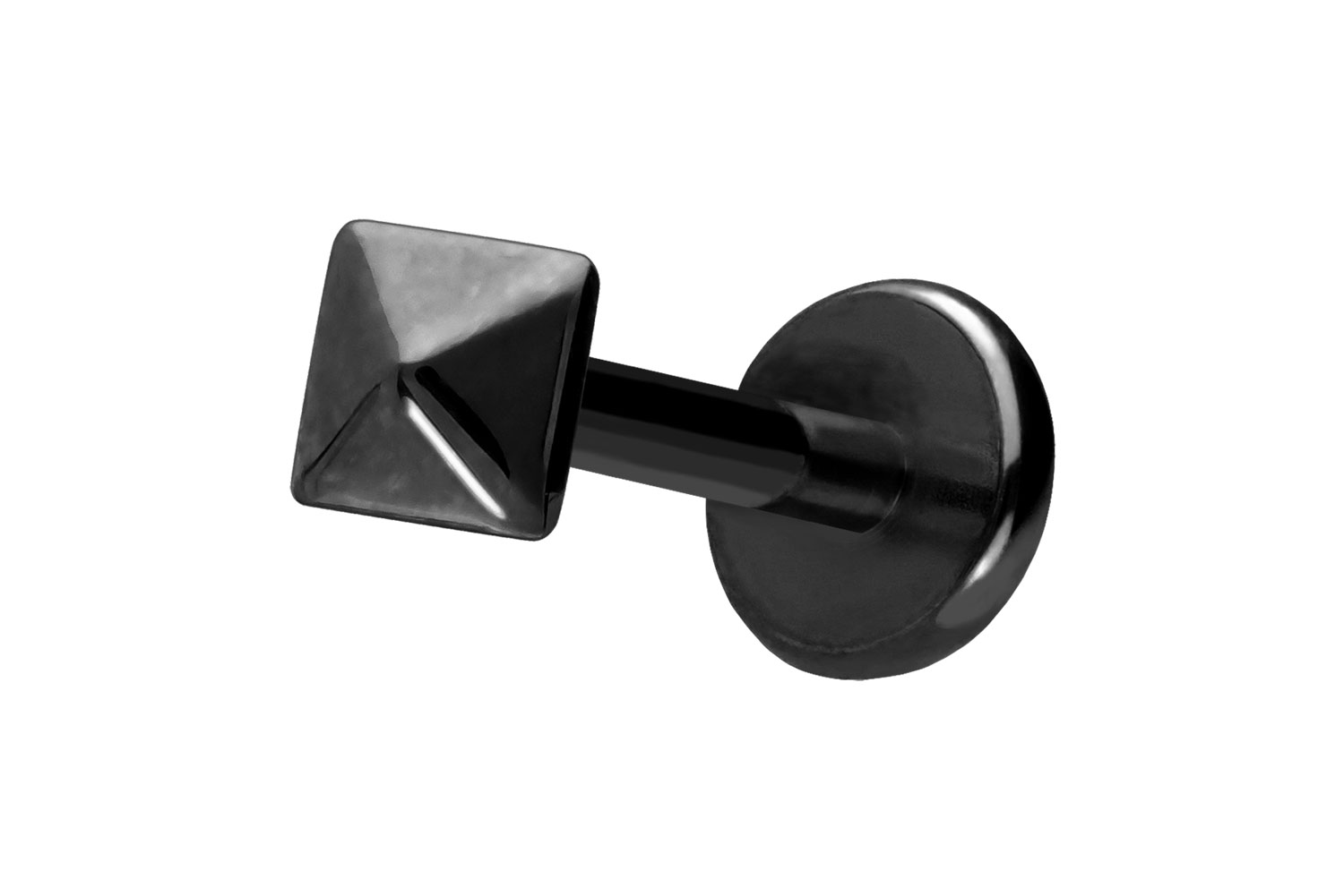 Titan Labret Piercing mit Push Fit PYRAMIDE